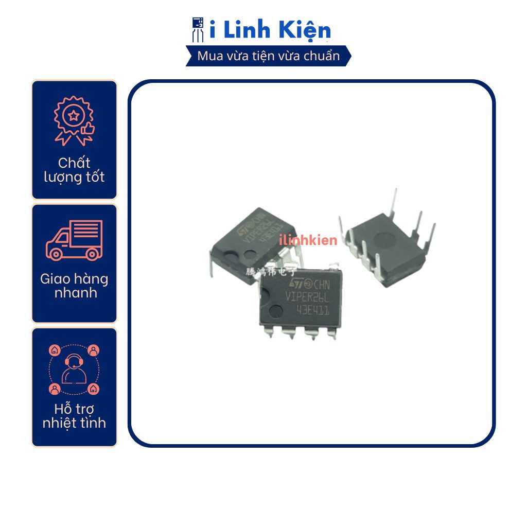Ic nguồn bếp từ VIPER26L DIP-7 chính hãng ST 2 Ic nguồn bếp từ VIPER26L DIP-7 chính hãng ST - Ảnh 2