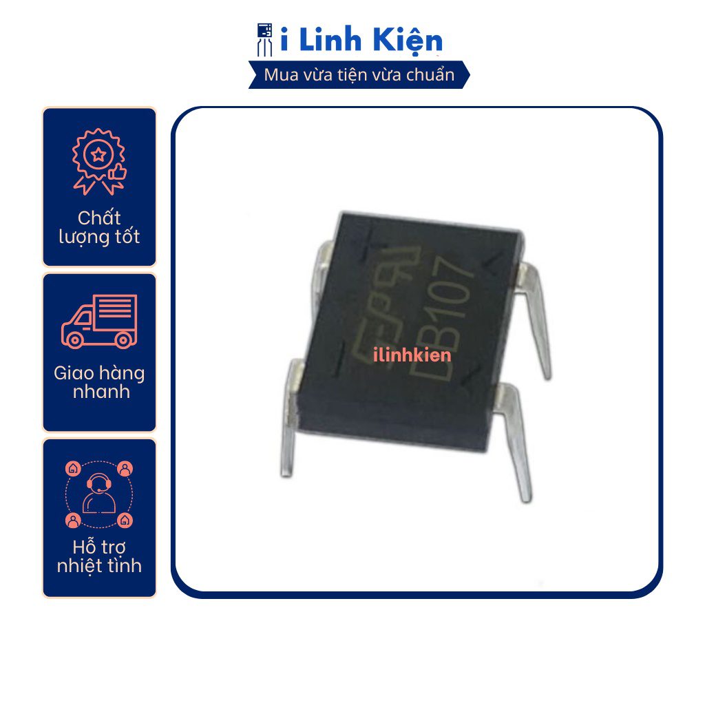 DB107 Diode cầu 1A 1000V DIP-4 3 DB107 Diode cầu 1A 1000V DIP-4 - Ảnh 3