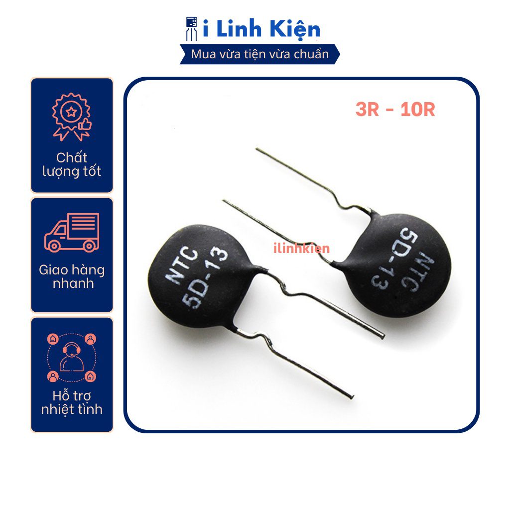 Điện trở nhiệt NTC 3R - 10R chất lượng tốt 1 Điện trở nhiệt NTC 3R - 10R chất lượng tốt