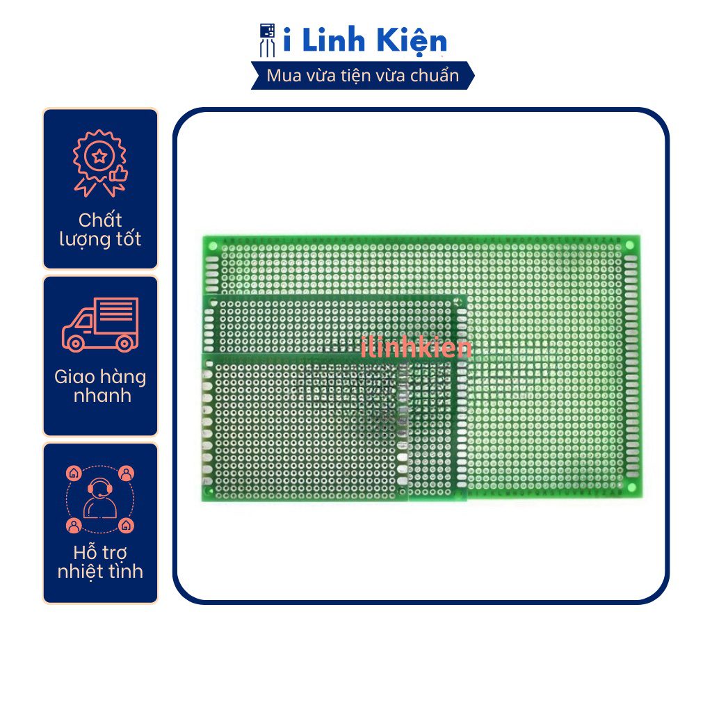 PCB lỗ 6x8cm phíp thủy tinh FR4 2 mặt 2 PCB lỗ 6x8cm phíp thủy tinh FR4 2 mặt - Ảnh 2