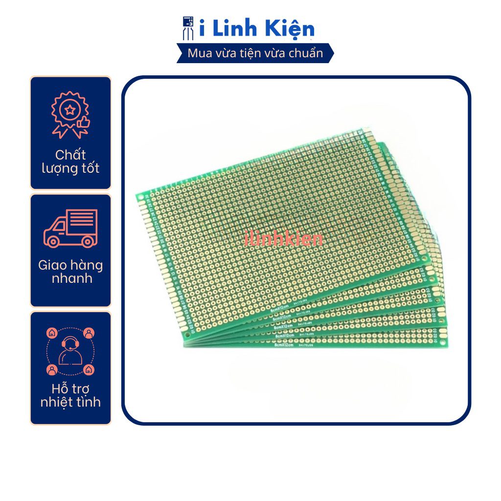 PCB lỗ 5x7cm phíp thủy tinh FR4 2 mặt 2 PCB lỗ 5x7cm phíp thủy tinh FR4 2 mặt - Ảnh 2