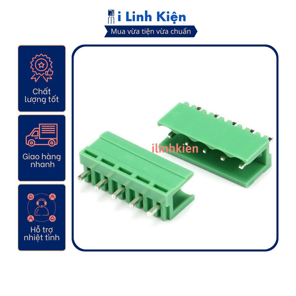 Cầu đấu 5P HT5.08-5P 5.08mm xanh cong xanh thẳng 2 Cầu đấu 5P HT5.08-5P 5.08mm xanh cong xanh thẳng - Ảnh 2