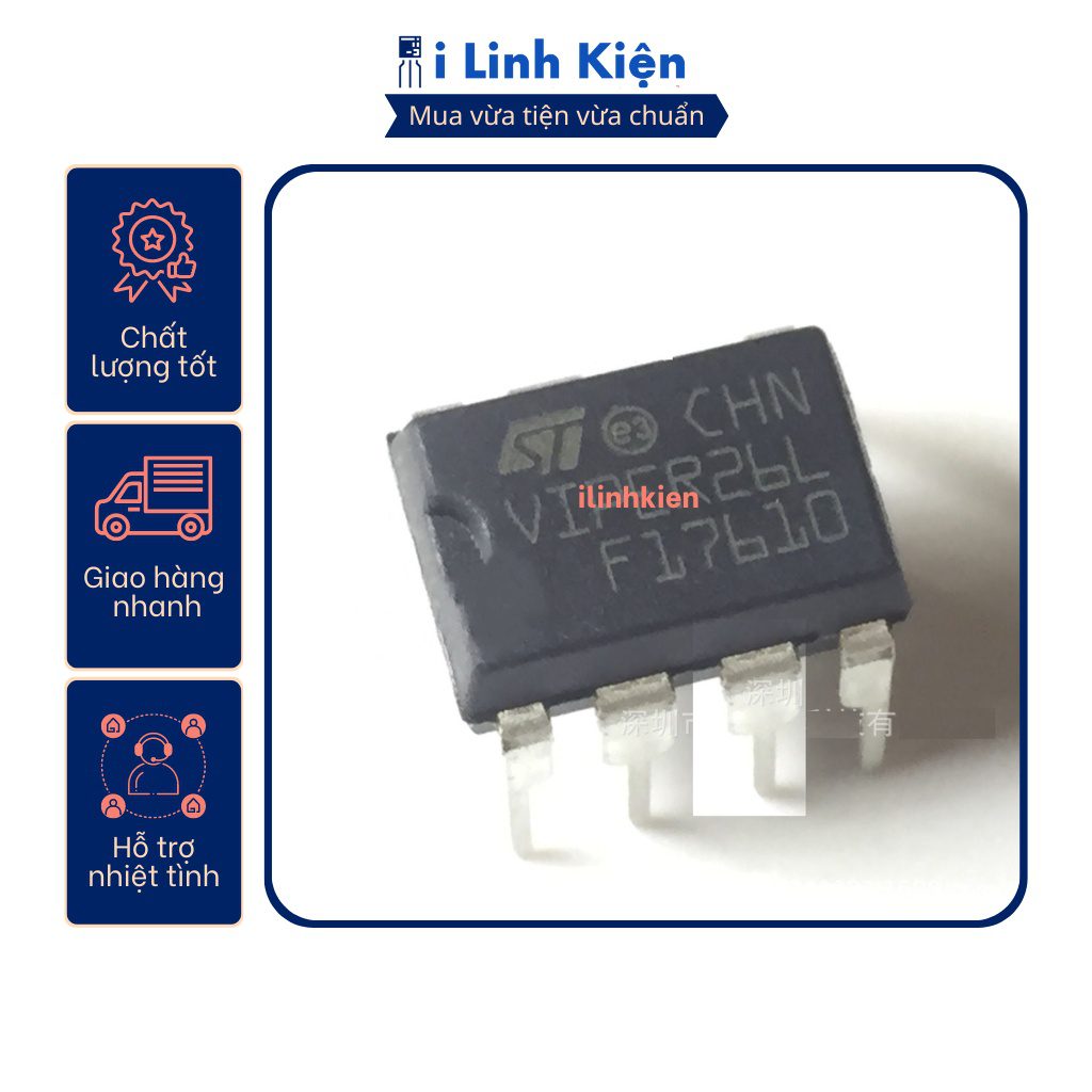 Ic nguồn bếp từ VIPER26L DIP-7 chính hãng ST 3 Ic nguồn bếp từ VIPER26L DIP-7 chính hãng ST - Ảnh 3