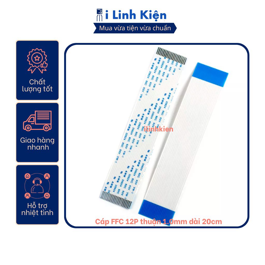 Cáp FFC 12P thuận 1.0mm dài 20cm 4 Cáp FFC 12P thuận 1.0mm dài 20cm - Ảnh 4