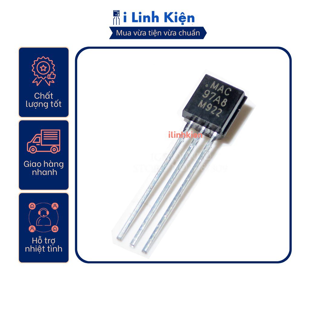 Triac MAC97A8 0.8A 600V chân cắm chất lượng tốt. 9 Triac MAC97A8 0.8A 600V chân cắm chất lượng tốt. - Ảnh 9