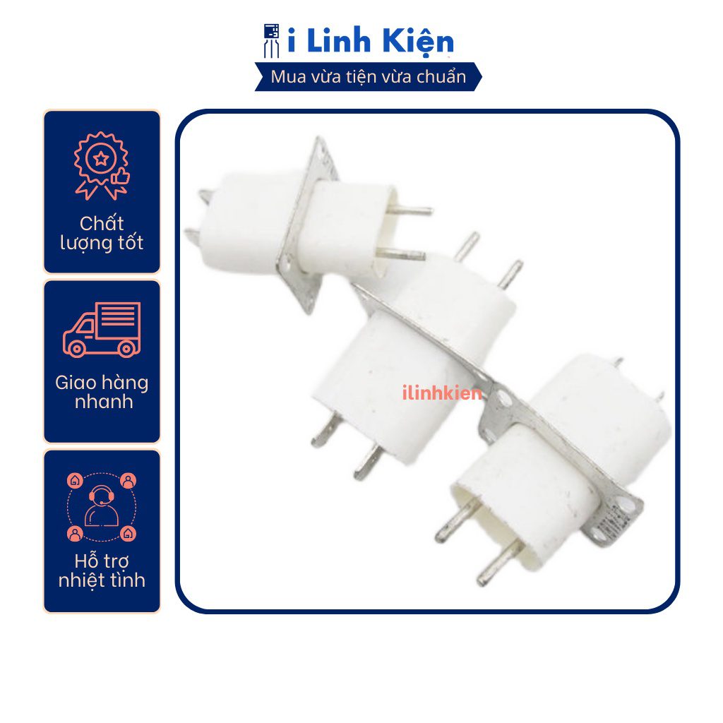 Chân cắm đèn lò vi sóng màu trắng bền bỉ. 4 Chân cắm đèn lò vi sóng màu trắng bền bỉ. - Ảnh 4
