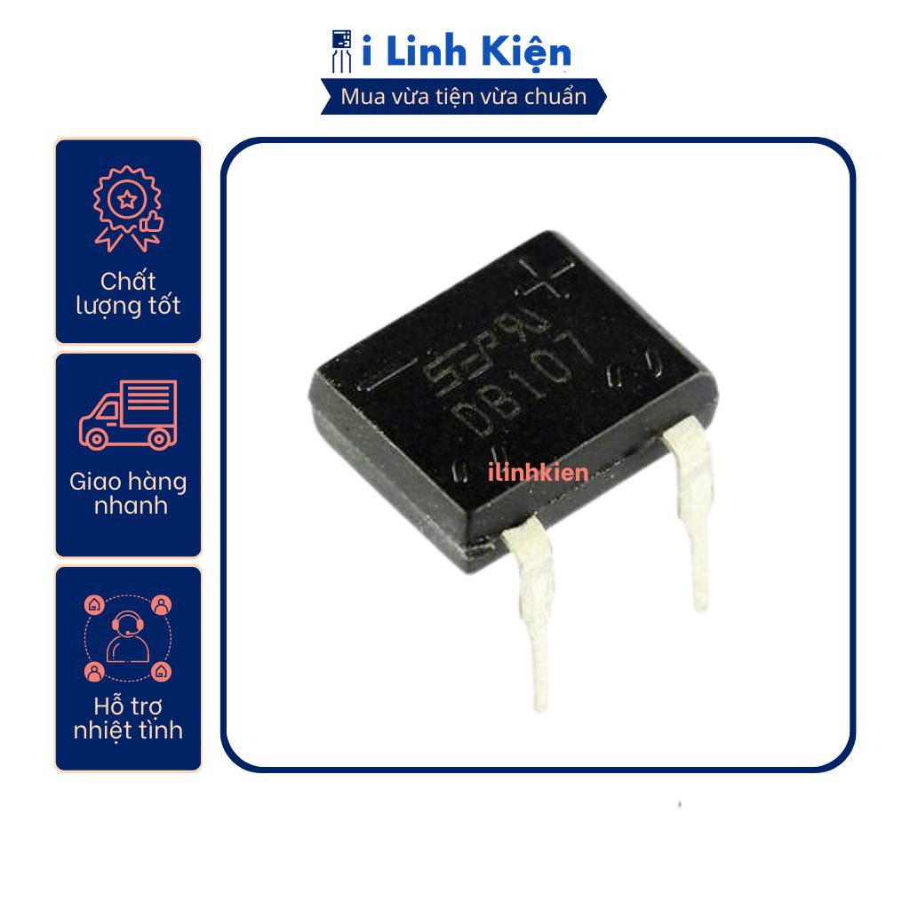DB107 Diode cầu 1A 1000V DIP-4 5 DB107 Diode cầu 1A 1000V DIP-4 - Ảnh 5