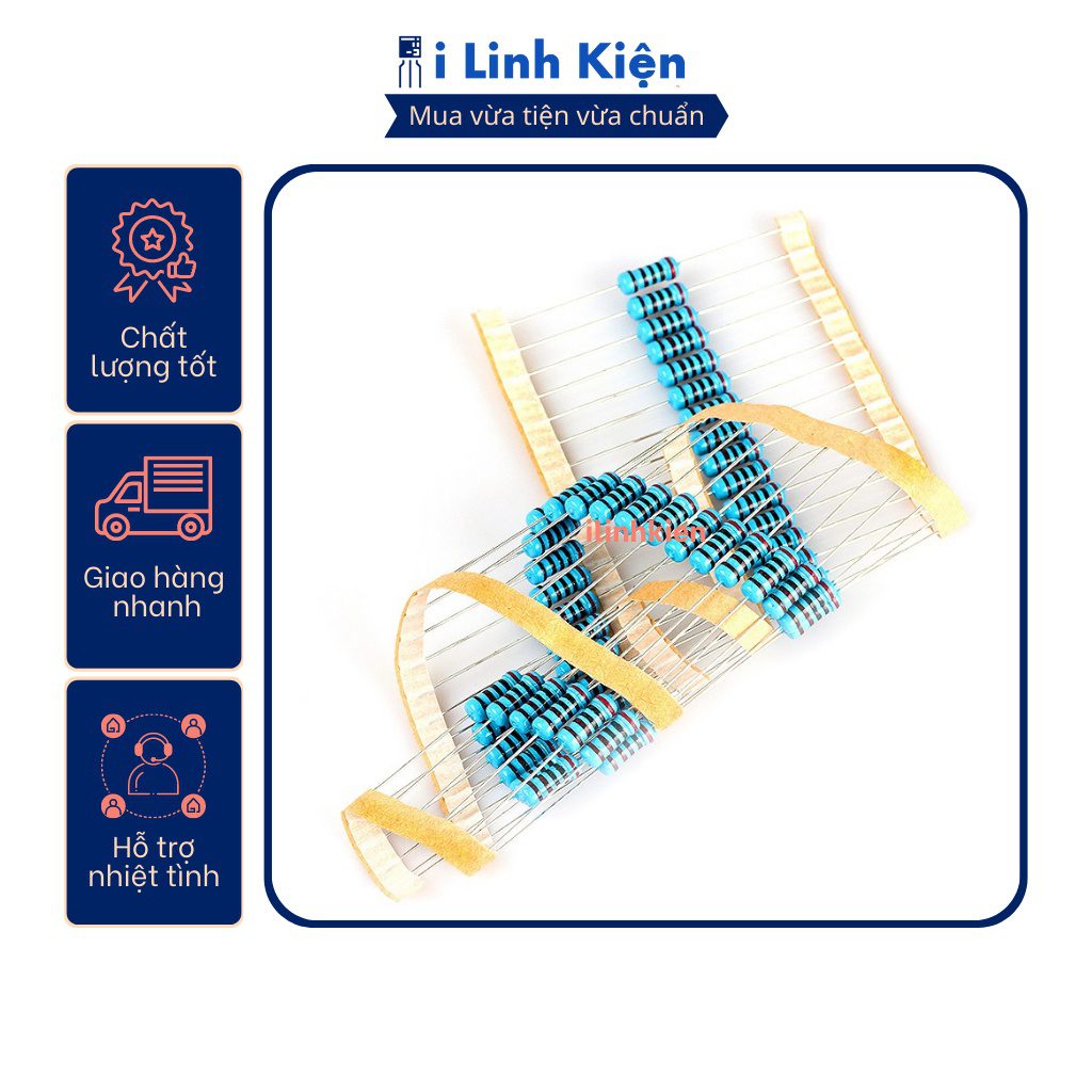 Điện trở 1W 330R-3.3K 1% chân đồng túi 10 con. 5 Điện trở 1W 330R-3.3K 1% chân đồng túi 10 con. - Ảnh 5