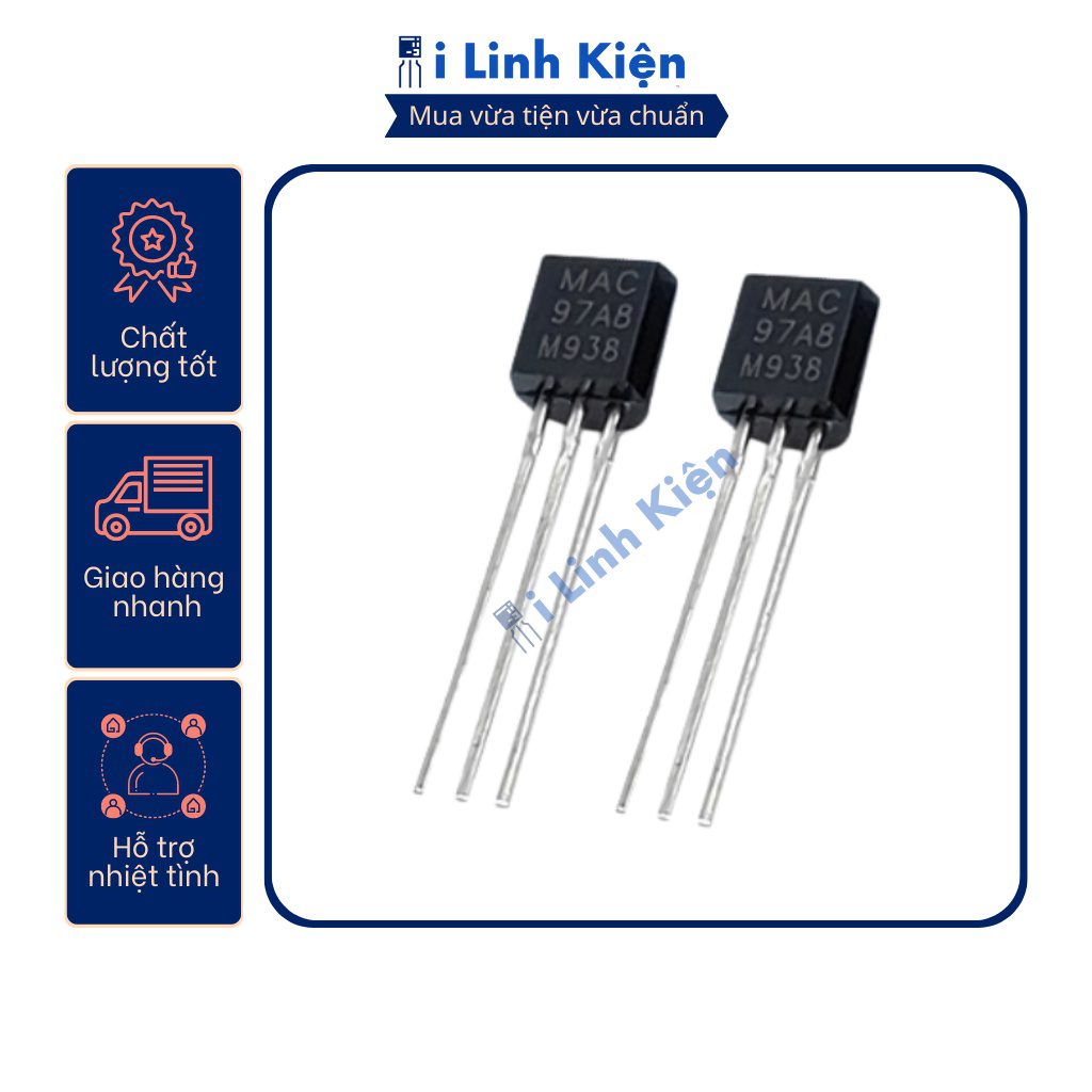 Triac MAC97A8 0.8A 600V chân cắm chất lượng tốt. 2 Triac MAC97A8 0.8A 600V chân cắm chất lượng tốt. - Ảnh 2