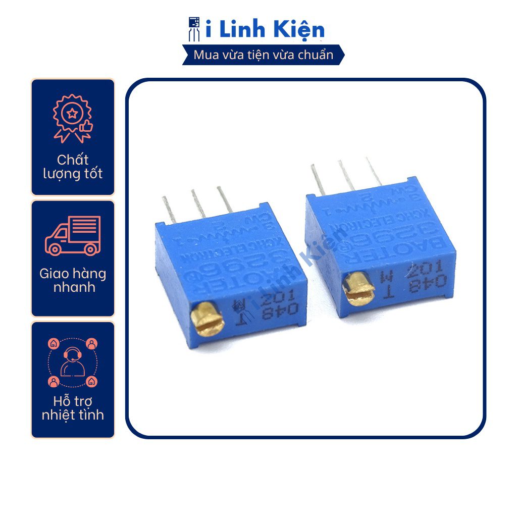 Biến trở vi chỉnh 3296W-201 200R chất lượng tốt 2 Biến trở vi chỉnh 3296W-201 200R chất lượng tốt - Ảnh 2