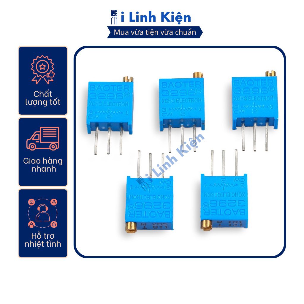Biến trở vi chỉnh 3296W-201 200R chất lượng tốt 3 Biến trở vi chỉnh 3296W-201 200R chất lượng tốt - Ảnh 3