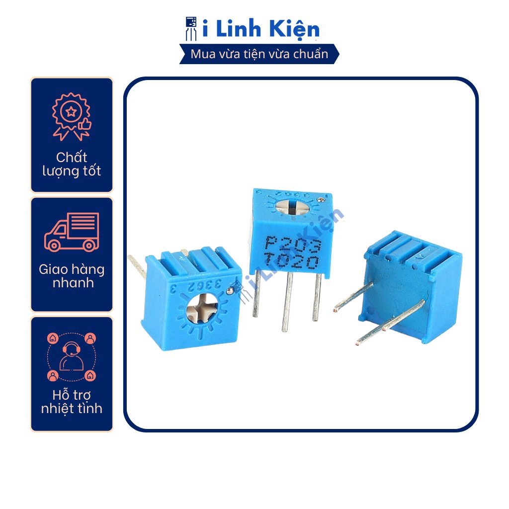 Biến trở vuông 500R 3362P-501 chất lượng tốt 5 Biến trở vuông 500R 3362P-501 chất lượng tốt - Ảnh 5