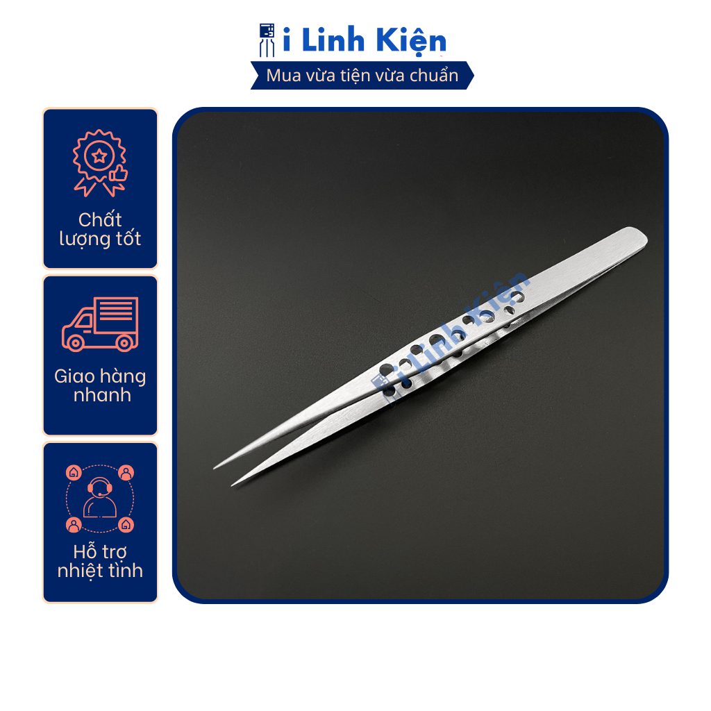 Nhíp gắp linh kiện điện tử màu trắng thép không gỉ dạng lỗ cao cấp. 9 Nhíp gắp linh kiện điện tử màu trắng thép không gỉ dạng lỗ cao cấp. - Ảnh 9