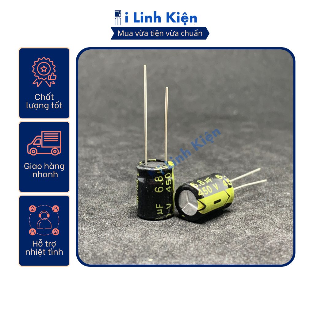 Tụ hóa 450V 4.7uF - 68uF Combo 10 con chất lượng cao. 7 Tụ hóa 450V 4.7uF - 68uF Combo 10 con chất lượng cao. - Ảnh 7
