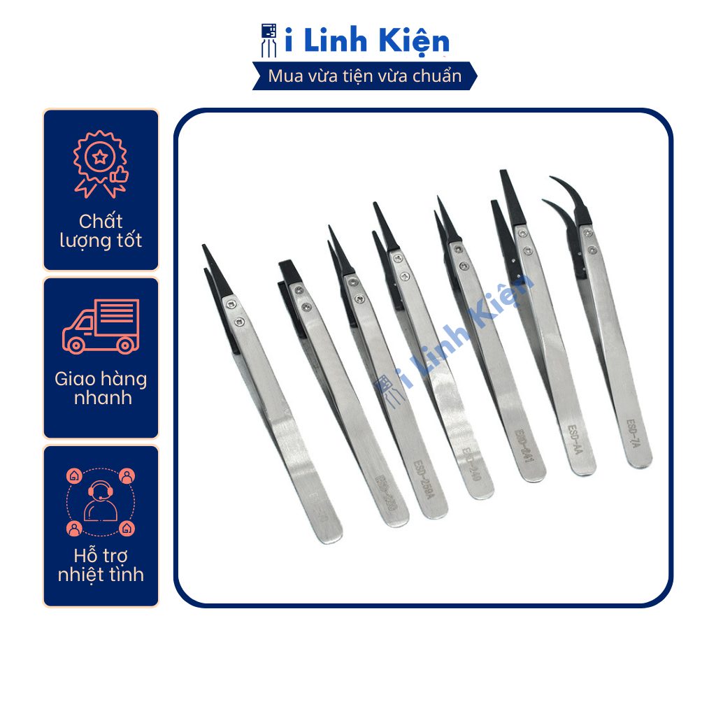 Nhíp gắp linh kiện điện tử cao cấp đầu nhựa chống tính điện chất lượng tốt. 9 Nhíp gắp linh kiện điện tử cao cấp đầu nhựa chống tính điện chất lượng tốt. - Ảnh 9