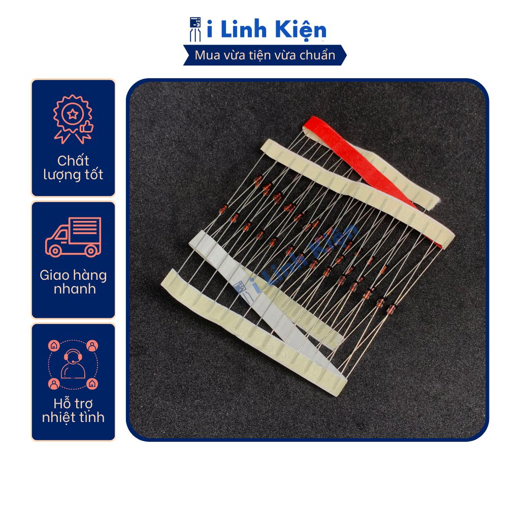 Diode 1N4148 màu đỏ túi 10 con. 3 Diode 1N4148 màu đỏ túi 10 con. - Ảnh 3