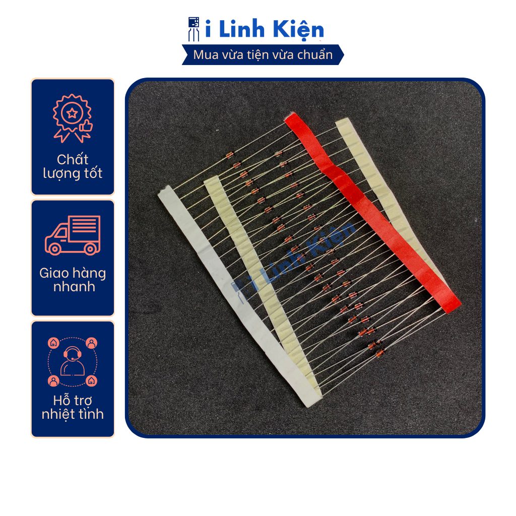 Diode 1N4148 màu đỏ túi 10 con. 4 Diode 1N4148 màu đỏ túi 10 con. - Ảnh 4