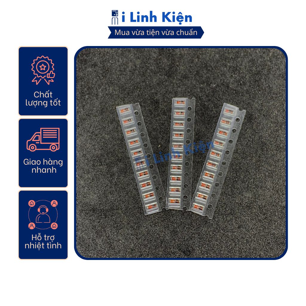 Diode 1N4148 màu đỏ túi 10 con. 7 Diode 1N4148 màu đỏ túi 10 con. - Ảnh 7