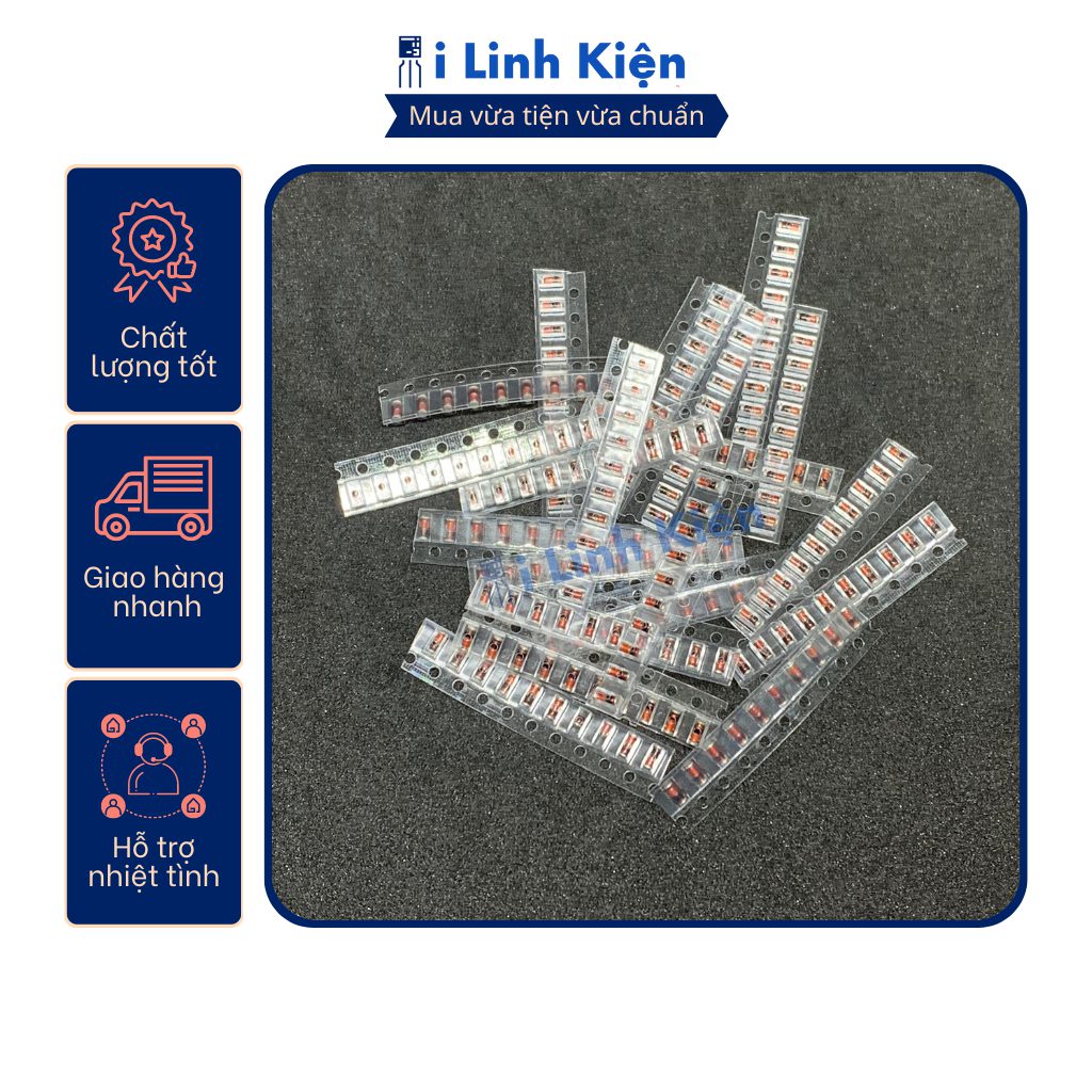 Diode 1N4148 màu đỏ túi 10 con. 6 Diode 1N4148 màu đỏ túi 10 con. - Ảnh 6