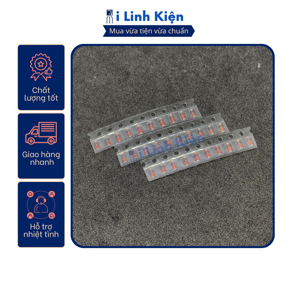 Diode 1N4148 màu đỏ túi 10 con. 8 Diode 1N4148 màu đỏ túi 10 con. - Ảnh 8