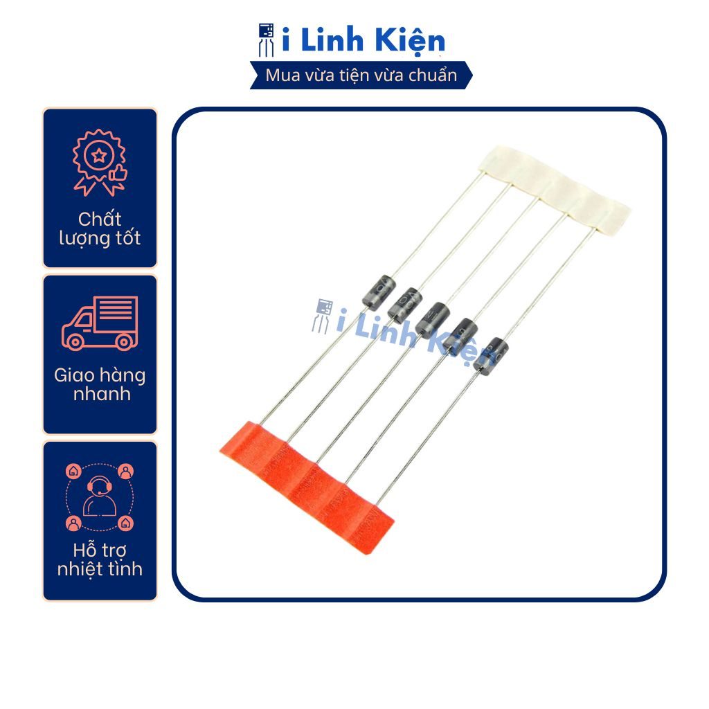 Diode 1N4007 1A 1000V thân to túi 10 con. 6 Diode 1N4007 1A 1000V thân to túi 10 con. - Ảnh 6