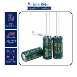 Tụ hóa 16V 100uF 5x11mm tần số cao chất lượng tốt.