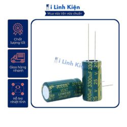 Tụ hóa 25V 3300uF 13x25mm tần số cao chất lượng tốt.