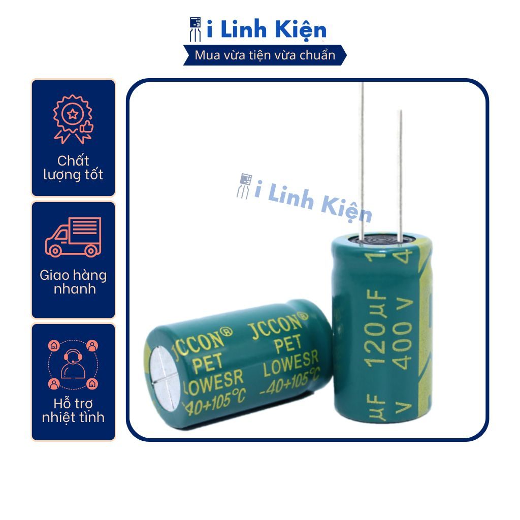 Tụ hóa 400V 120uF 18x30mm tần số cao chất lượng tốt. 3 Tụ hóa 400V 120uF 18x30mm tần số cao chất lượng tốt. - Ảnh 3