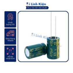 Tụ hóa 63V 470uF 13x21mm tần số cao chất lượng tốt combo 5 con.
