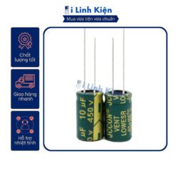 Tụ hóa 450V 10uF 10x17mm tần số cao chất lượng tốt.