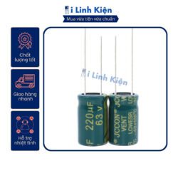 Tụ hóa 63V 220uF 10x17mm tần số cao chất lượng tốt combo 5 con