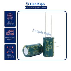 Tụ hóa 63V 220uF 10x17mm tần số cao chất lượng tốt combo 5 con 4 vn 11134207 7qukw lj247ag0pte4ef