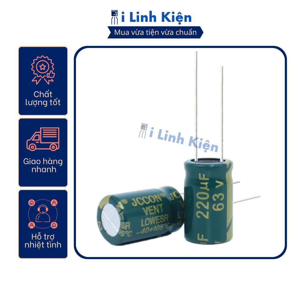 Tụ hóa 63V 220uF 10x17mm tần số cao chất lượng tốt combo 5 con 2 Tụ hóa 63V 220uF 10x17mm tần số cao chất lượng tốt combo 5 con - Ảnh 2