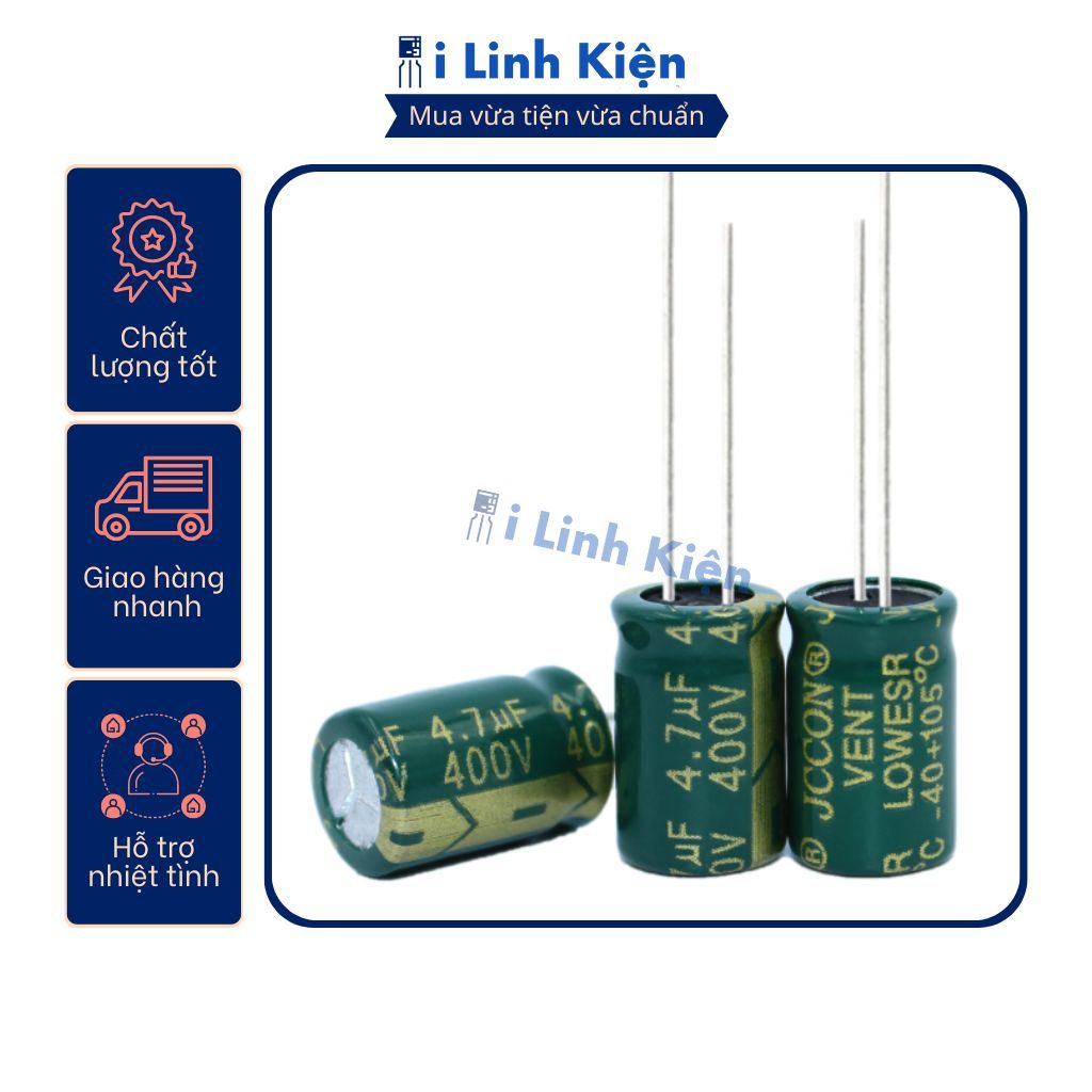 Tụ hóa 400V 4.7uF 8x12mm tần số cao chất lượng tốt. 4 Tụ hóa 400V 4.7uF 8x12mm tần số cao chất lượng tốt. - Ảnh 4