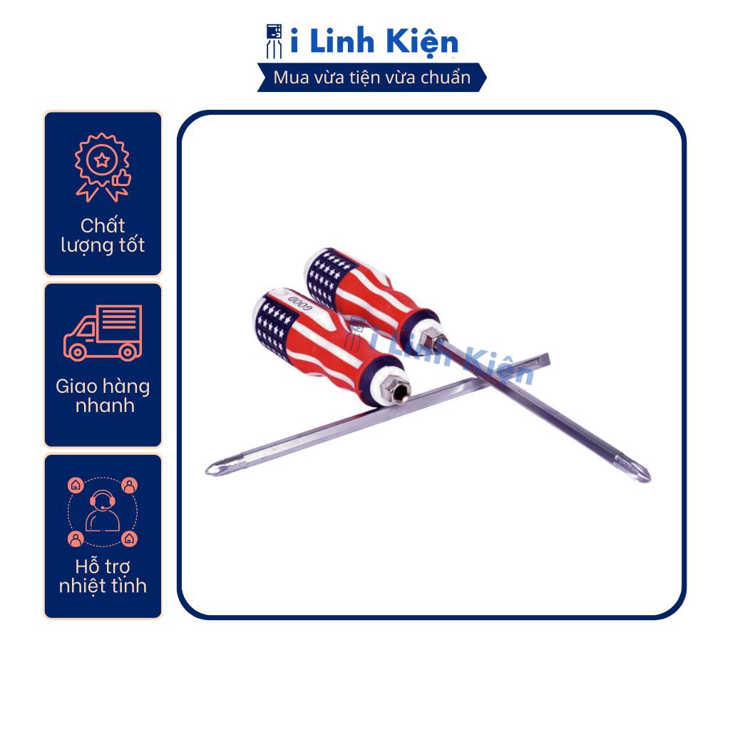 Tô vít, tuốc nơ vít đổi 2 đầu cờ Mỹ 200mm đa năng tiện dụng. 3 Tô vít, tuốc nơ vít đổi 2 đầu cờ Mỹ 200mm đa năng tiện dụng. - Ảnh 3