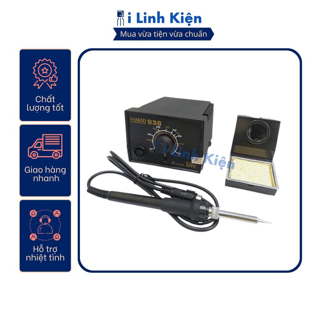 Trạm hàn HAKKO 936 60W máy hàn chuyên dụng điều chỉnh nhiệt độ siêu bền. 4 Trạm hàn HAKKO 936 60W máy hàn chuyên dụng điều chỉnh nhiệt độ siêu bền. - Ảnh 4