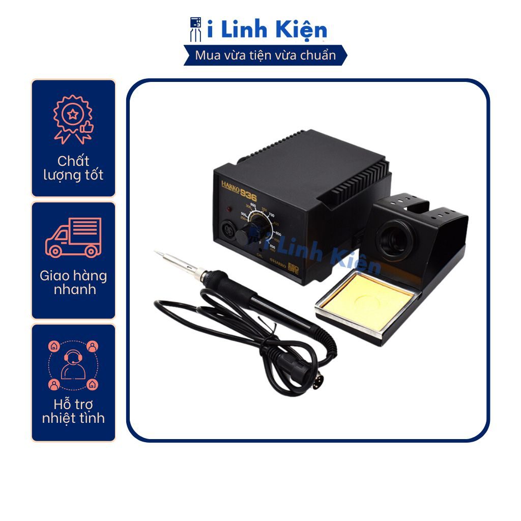 Trạm hàn HAKKO 936 60W máy hàn chuyên dụng điều chỉnh nhiệt độ siêu bền. 6 Trạm hàn HAKKO 936 60W máy hàn chuyên dụng điều chỉnh nhiệt độ siêu bền. - Ảnh 6