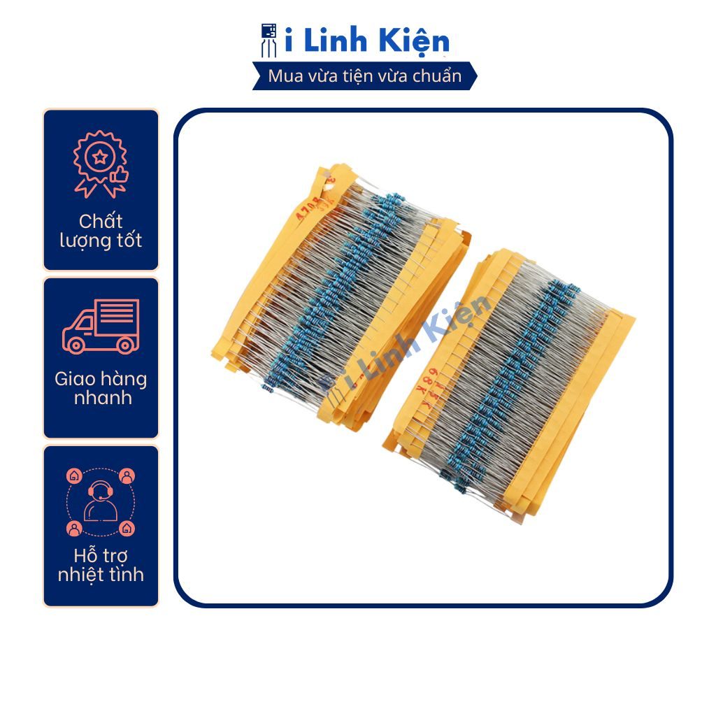 Điện trở vạch 1/4W 510K-10M 1% chân đồng túi 50 con. 3 Điện trở vạch 1/4W 510K-10M 1% chân đồng túi 50 con. - Ảnh 3