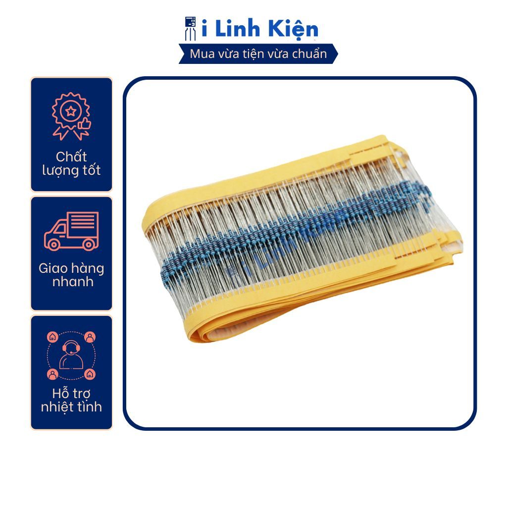 Điện trở vạch 1/4W 510K-10M 1% chân đồng túi 50 con. 8 Điện trở vạch 1/4W 510K-10M 1% chân đồng túi 50 con. - Ảnh 8