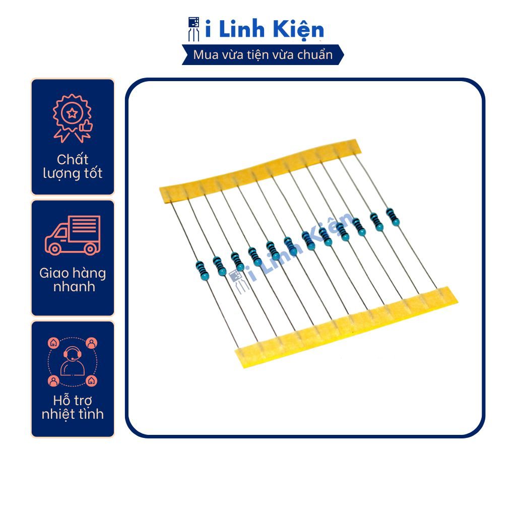 Điện trở vạch 1/4W 510K-10M 1% chân đồng túi 50 con. 9 Điện trở vạch 1/4W 510K-10M 1% chân đồng túi 50 con. - Ảnh 9
