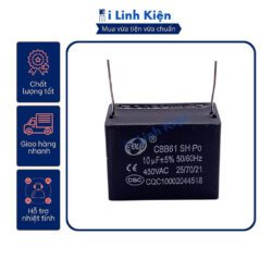 Tụ quạt 1uF 1.5uF 2uF 3uF 4uF 5uF 6uF 8uF 10uF 12uF 450VAC chân hàn mạch PCB CBB61