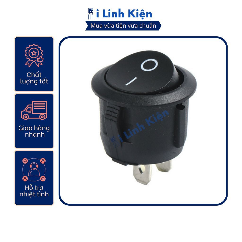 Công tắc bập bênh tròn KCD1-105 6(4)A 250V 2P không đèn chất lượng cao. 1 Công tắc bập bênh tròn KCD1-105 6(4)A 250V 2P không đèn chất lượng cao.