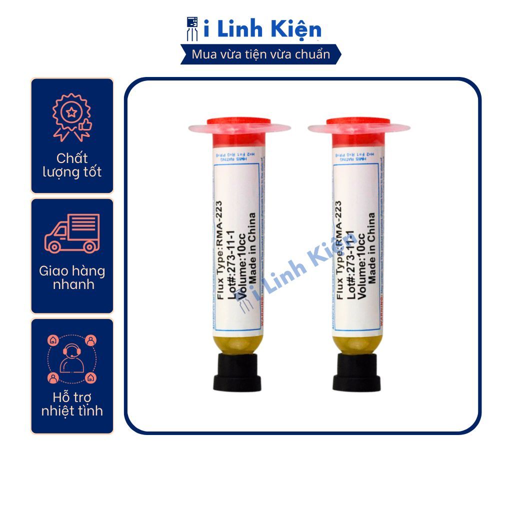 Mỡ hàn thiếc hỗ trợ hàn mạch RMA-223 10cc chuyên dụng chất lượng cao. 1 Mỡ hàn thiếc hỗ trợ hàn mạch RMA-223 10cc chuyên dụng chất lượng cao.