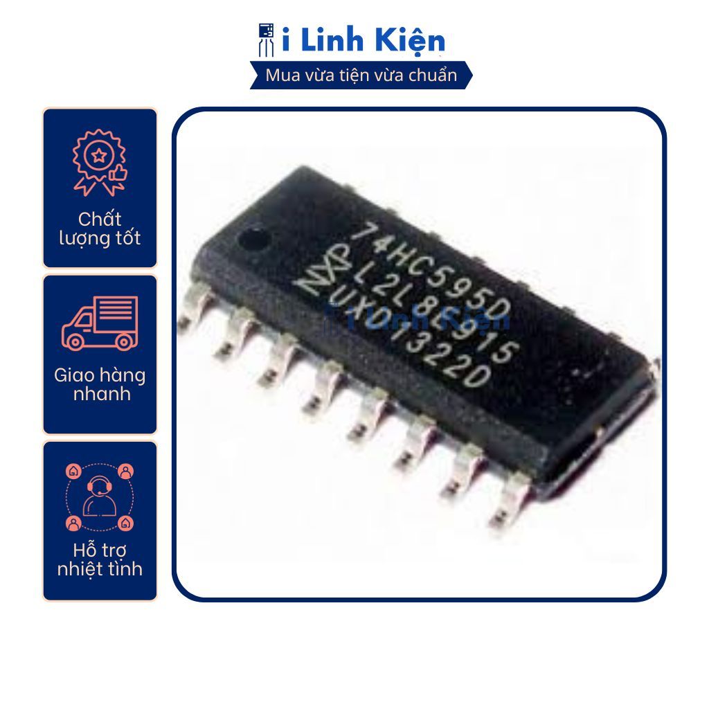 74HC595D SOP-16 3.9mm ic chức năng chính hãng NXP 2 74HC595D SOP-16 3.9mm ic chức năng chính hãng NXP - Ảnh 2