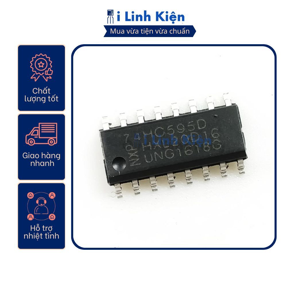 74HC595D SOP-16 3.9mm ic chức năng chính hãng NXP 7 74HC595D SOP-16 3.9mm ic chức năng chính hãng NXP - Ảnh 7