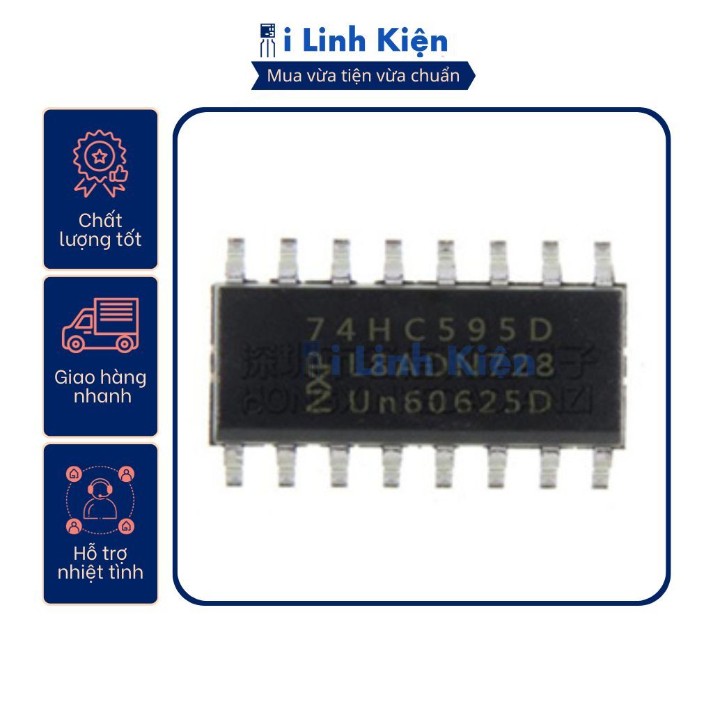 74HC595D SOP-16 3.9mm ic chức năng chính hãng NXP 3 74HC595D SOP-16 3.9mm ic chức năng chính hãng NXP - Ảnh 3