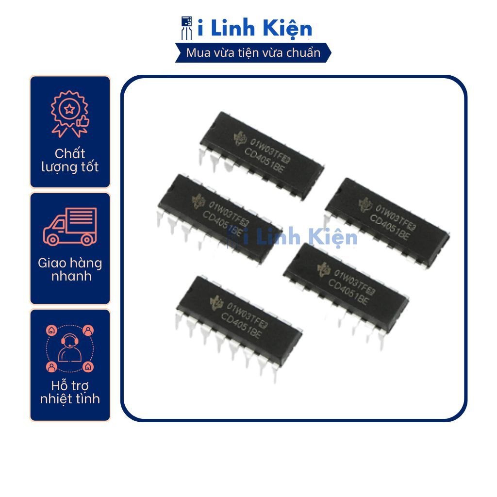 IC CD4051BE DIP-16 chính hãng TI chất lượng tốt 6 IC CD4051BE DIP-16 chính hãng TI chất lượng tốt - Ảnh 6