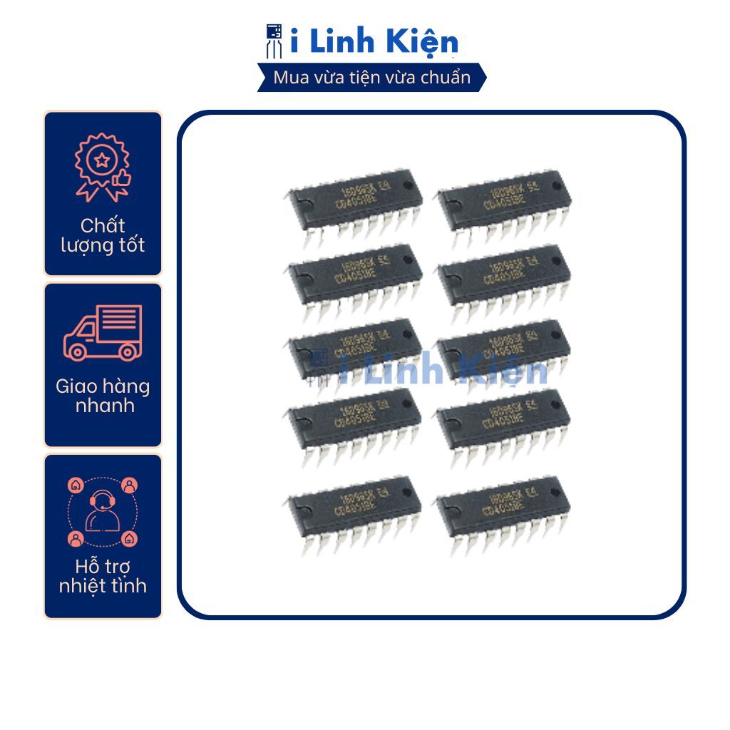 IC CD4051BE DIP-16 chính hãng TI chất lượng tốt 4 IC CD4051BE DIP-16 chính hãng TI chất lượng tốt - Ảnh 4