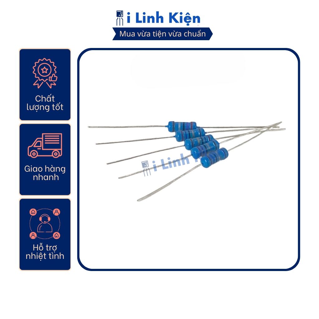 Điện trở vạch 2W 51K – 240K 1% chân đồng (túi 10 con) 4 Điện trở vạch 2W 51K – 240K 1% chân đồng (túi 10 con) - Ảnh 4