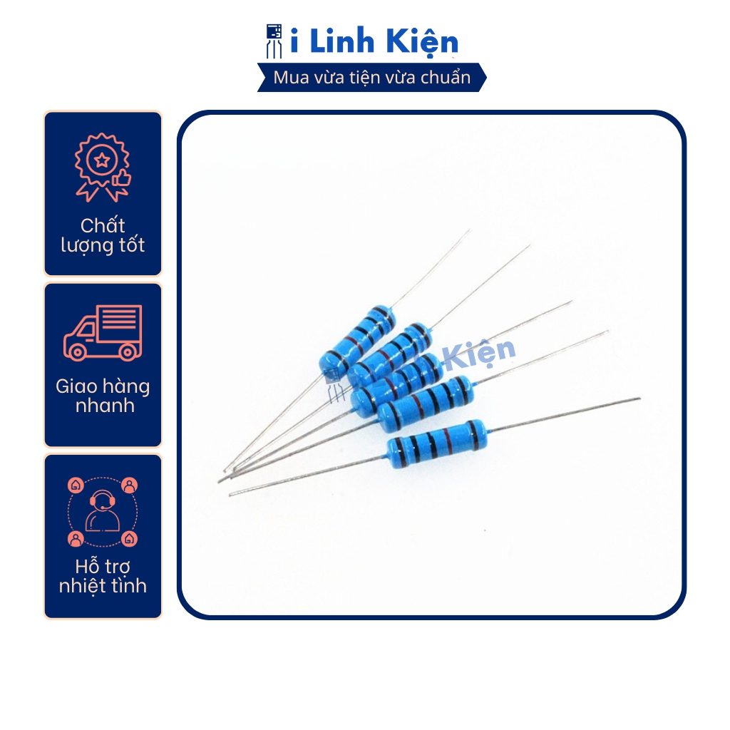 Điện trở vạch 2W 51K – 240K 1% chân đồng (túi 10 con) 5 Điện trở vạch 2W 51K – 240K 1% chân đồng (túi 10 con) - Ảnh 5